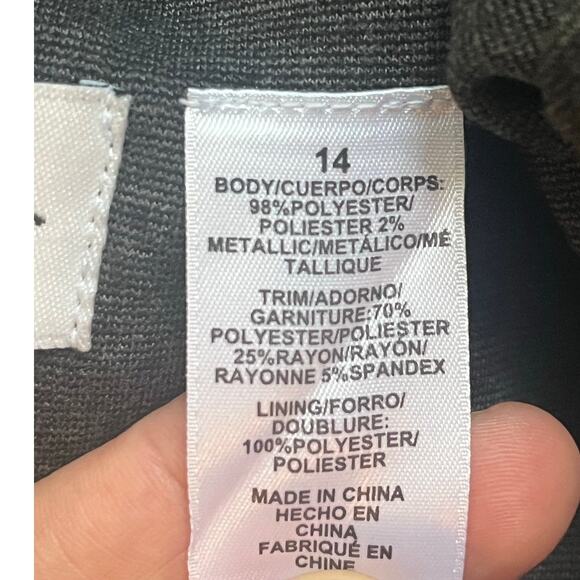 Womens Alfred Dunner Jacket Full Zip Pockets Long Sleeve Gray White Tweed Sz 14 - Picture 6 of 7